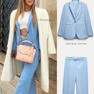 ZARA WOMAN S24 ZW COLLECTION STRAIGHT-LEG FLOWING TROUSERS